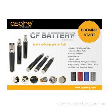 2014 Best Selling Aspire CF VV Battery with The Carbon Fiber Appearance Technology
